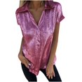 thumbnail image 1 of Plebaso Blouses Élégantes pour Femmes 2025 Manches Courtes Décontractées Col en V T-Shirts de Mode pour Femmes, 1 of 6
