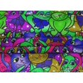 thumbnail image 4 of oneOone Velvet Multicolor Fabric Cat Craft Projects Decor Fabric Printed By The Yard 58 Inch Wide, 4 of 5