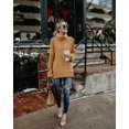 thumbnail image 4 of U.Vomade Women's Turtleneck Chunky Long Sleeve Sweaters Tops Color Block Knitted Pullover Jumper, 4 of 6