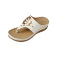 thumbnail image 2 of Gspmoly Sandales à Enfiler pour Femmes, Sandales de Plage à Bout Rond de Mode Décontractée d'Été pour Femmes, Nouvelles Sandales de Plage de Plage de Loisirs, Semelle Épaisse, Talons Compensés, Sandales de Douche Blanches 36, 2 of 7