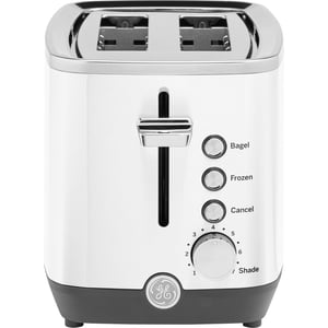 GE 2 Grille-pain en tranches, Fentes extra larges pour faire griller des bagels, des pains, des gaufres & Encore, 7 Réglages de l'ombre réglable, Plateau de déconnexion amovible, Countertop Kitch
