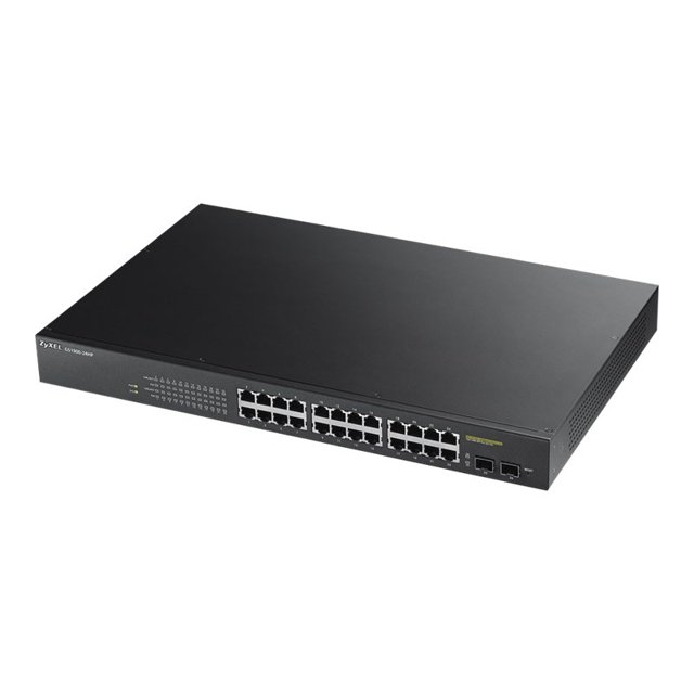 Zyxel GS1900-24HP - Interrupteur - Intelligent - 24 x 10/100/1000 (poe+) + 2 x gigabit sfp - bureau, rackable, mural - poe+ (170 W)
