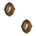 thumbnail image 1 of Baohd Picture Frame Vintage Photos Photo Holder Frames Bedroom Baroque Decor 6 Inch oval 2Set, 1 of 6