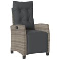 thumbnail image 2 of vidaXL Ensemble Bistro 3 Pcs avec Coussins Gris en Rotin Poly, 2 of 5