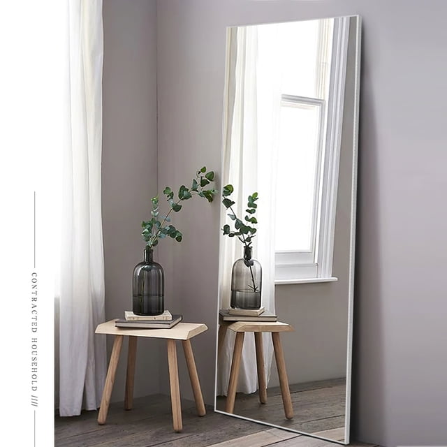 NeuType Full Length Floor Mirror Rectangular Silver 59"x19"