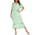 thumbnail image 2 of Timegard Longues Robes de Nuit pour Femmes Manches Courtes Col Rond Vêtements de Nuit Décontractés Amples Confortables Robe de Maison, 2 of 4