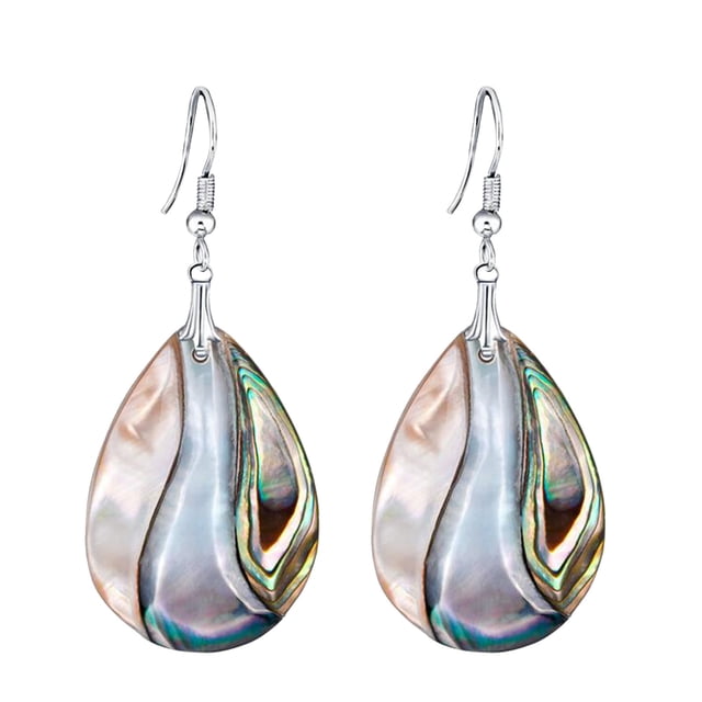 Fashion Natural Abalone Ring Earrings Ladies Temperament Earrings