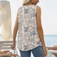 thumbnail image 5 of EGNMCR Camisoles pour Femmes T-shirt Ample Confortable à Col en V Imprimé pour Femmes Blouse Sans Manches Hauts Décontractés, 5 of 5