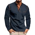 thumbnail image 1 of Birdeem Men Casual Solid Color Button Short Sleeve Turndown Collar Blouse Shirt, 1 of 11