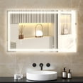 thumbnail image 2 of HOMCOM 39" x 24" LED Bathroom Mirror, Wall Mounted Vanity Mirror, Clear, 2 of 10