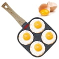 thumbnail image 3 of Egg Frying Pan Aluminum 4 Holes Egg Frying Pan Nonstick Mini Egg Cooker Omelet Pan Egg Skillet with Wood Handle Breakfast Egg Pan for Home Kitchen Cooking, 3 of 10