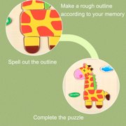 EGNMCR Wooden Puzzles For Toddlers Shape Montessori Toy Puzzles Gifts Puzzle football Birthday Gifts for Kids