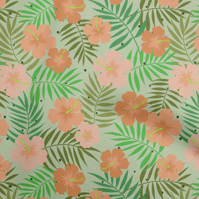 oneOone Polyester Spandex Sea Green Fabric Tropical Leaf Sewing Craft Projects Fabric Prints By Yard 56 Inch Wide