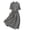 Black, variant on Women's Cotton Shirt Dress, Collared Short Sleeve Vintage Plaid Loose Fit Midi Dress with Elastic Waist for Casual Comfort