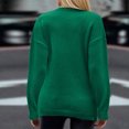 thumbnail image 4 of VgaVtl Chunky Ladies Sweaters V-Neck Long Sleeve Fall Sweaters Women Plus Green Fitted Knit Slim Solid Color Sweaters, 4 of 8