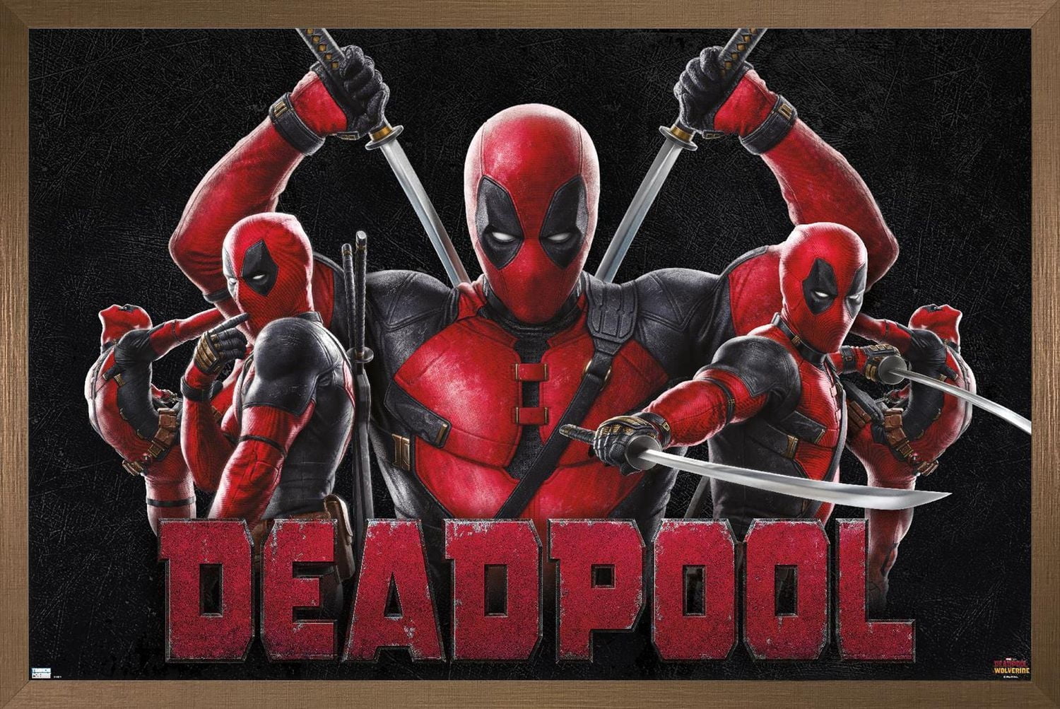 Marvel Deadpool & Wolverine - Deadpool Wall Poster, 14.725" x 22.375" Framed