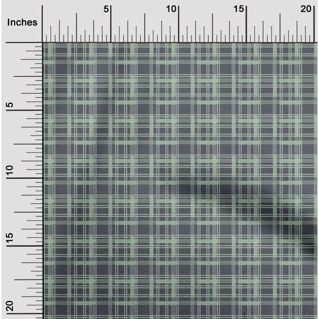 oneOone Georgette Viscose Fabric Check Kasuri Decor Fabric Printed BTY 42 Inch Wide