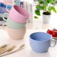 thumbnail image 2 of Zhuge Wheat Straw Plastic Coffee Cups Reusable Mugs with Handles, Unbreakable, Lightweight-4pcs,Blue, 2 of 5