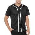 thumbnail image 3 of TOPTIE Lot de 2 Chandails de Baseball pour Homme, Chandail Boutonné à Manches Courtes - Noir Rouge - TG, 3 of 8