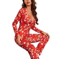 thumbnail image 4 of Faithtur Pyjama Femme Combinaison de Noël Imprimé Dessin Animé une-Pièce, 4 of 6