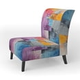 thumbnail image 3 of Designart « composition Explorations I » Fauteuil d'Appoint Rembourré Abstrait Violet - Fauteuil Moderne pour Salon, 3 of 7
