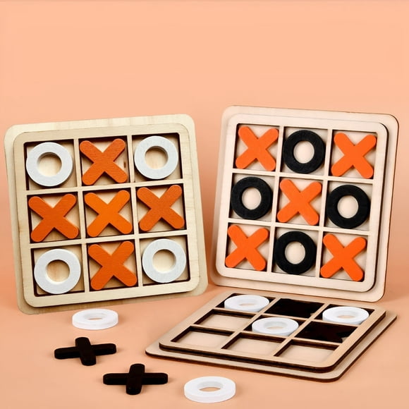 Wooden Noughts and Crosses Game Tic Tac Toe Board Games Educational Toy Kids and Adults Wooden Board Games for Families Travel Games Perfect for Backyard Entertainment