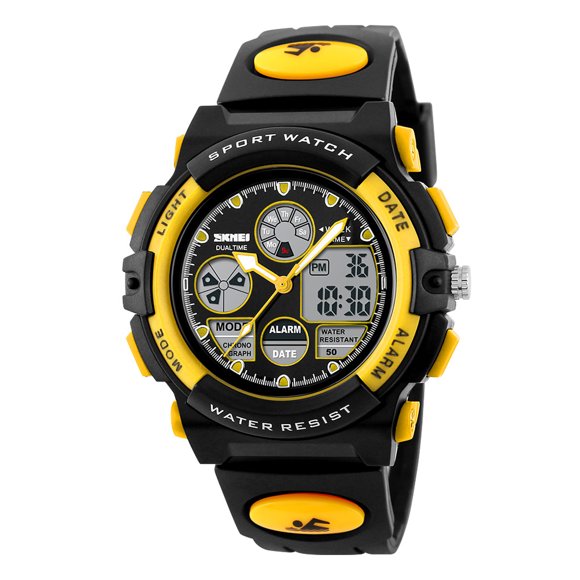 SKMEI 1163 Montres Enfants Sports de plein air Enfants Montre Numérique Quartz Montre-Bracelet pour Garçons Filles Montres avec PU Strap Bande Alarme LED Lumineux Imperméable Date Résistance Aux Chocs