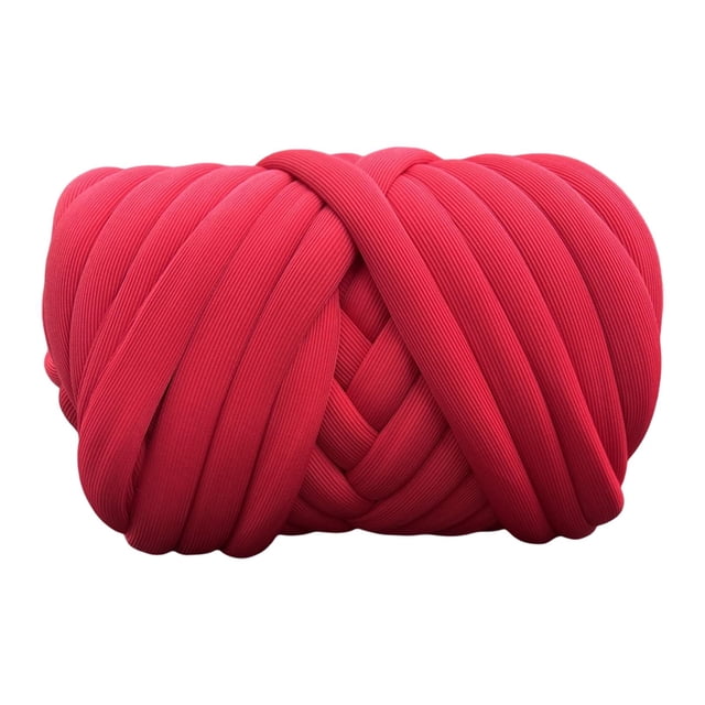 GUOOL Chunky Yarn Crocheting 500G Bulky Chunky Yarn for Rug Making Blanket Carpets Red