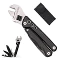 thumbnail image 1 of Adjustable Ratchet Wrench Multitool 7 In 1 Foldable Pocket Size Tool With Pliers Knife Saw And Screwdriver Portable Multi Tool For Camping Accessories Diy And Gifts For Men Black #t9Y83, 1 of 8