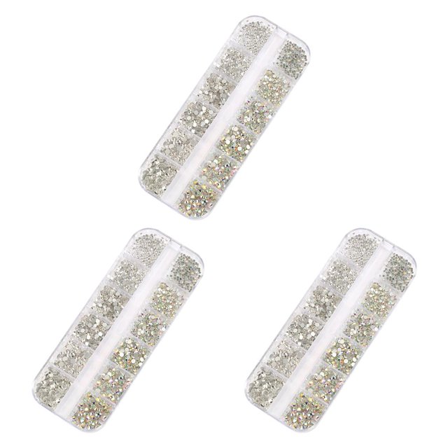QualitChoice 1 Bag Glass Crystal Special-shaped Eye-catching Flat Bottom Easy to Paste Perfect Match Nail Rhinestones for Mobile Phone Type 3 3Set