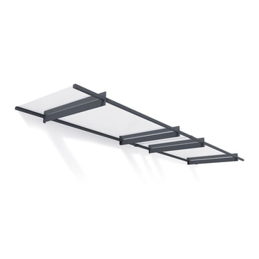 CANOPIA by PALRAM Nancy 3 ft. x 13.5 ft. Door and Window Fixed Awning - Grey