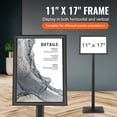thumbnail image 2 of KFFKFF Sign Stand, 11 x 17 Inch Adjustable Vertical and Horizontal Poster Display, Robust Floor Sign Holder with Metal Foundation for Showcasing, Promoting, and External Use, Black, 2 of 9