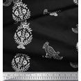 thumbnail image 3 of Soimoi Modal Satin Fabric Leaves,Bird & Floral Block Decor Fabric Printed Yard 42 Inch Wide, 3 of 3