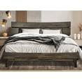 thumbnail image 1 of Acacia Aurora Bed Frame with Headboard Solid Wood Platform Bed, Queen Size Bed Frame, Unique Design Contemporary Signature Wood Bed Compatible with All Mattresses, Non-Slip and Noise-Free, Mocha, 1 of 5