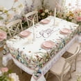 thumbnail image 4 of Fwttom Easter Decorations All-season Waterproof Table Cover With Cute Rabbits Devise Featuring Easter Bunny Easter Eggs And Floral Prints Suitable For Easter Table Decoration, 4 of 6