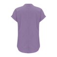 thumbnail image 5 of T-Shirts Femmes Plus Mode Décontractée Col en V Boutonné Manches Courtes avec Poches - Hontri, 5 of 5