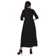 thumbnail image 4 of Moomaya Long Button Down Shirts For Women Front Slit A-Line Kurtis Summer Kurta, 4 of 5