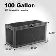 thumbnail image 2 of EasyUp 100 Gallon Resin Deck Box, Lockable Patio Outdoor Storage Box for Furniture, Garden Tools and Tools Storage, Waterproof Outside Storage Boxes（Black Pattern）, 2 of 7
