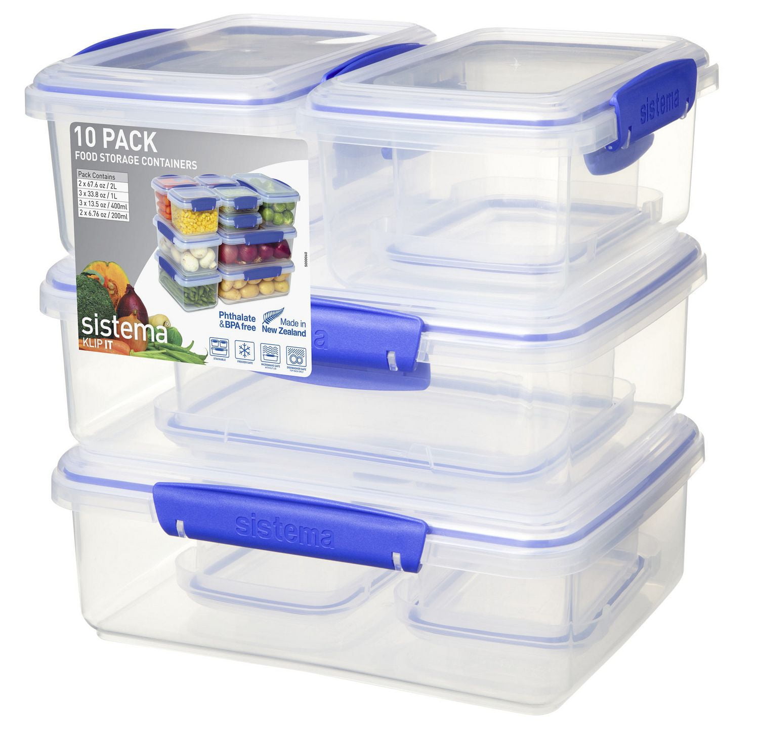 Ensemble de contenants pour la conservation des aliments Sistema KlipIt