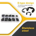 thumbnail image 4 of Baohd 580pcs Retaining Rings Convenient External Circlip Stainless Steel Wear-resistant Snap Ring Opening Hook Hardware Assorted Kits Black, 4 of 8