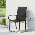thumbnail image 3 of Outsunny 2 Piece Patio Dining Chairs, PE Rattan Outdoor Chairs, Black, 3 of 9