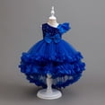 thumbnail image 2 of LOVZFMLL Fille Enfant Été Manches Courtes Volantée Dentelle Col Rond Broderie Maille Princesse Jupe à Nœud, 2 of 3