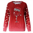 thumbnail image 4 of Costumes de Noël en Liquidation Femmes Mode Décontractée Imprimé Col Rond Ample Manches Longues Hauts Blouse Chandails Sans Capuche Grande Taille Chandail pour Femmes, 4 of 4