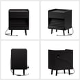 thumbnail image 2 of GUNAITO Nightstand with Charging Station Bedside Table with LED Light Wood Nightstand with Wave Texture Drawers End Table with USB Ports and Outlets for Small Space Black 1pc, 2 of 11
