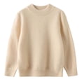 thumbnail image 4 of MeetoTime 4-18 Years Children's Knitted Undershirt Solid Color Thick Half High Neck Long Sleeved Pullover Top, 4 of 7