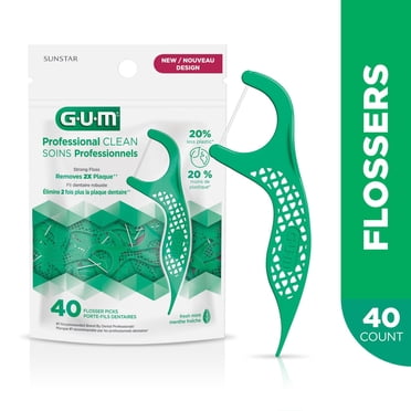 GUM® Porte-Fils Dentaires Soins Professionnels, Saveur de Menthe Fraîche