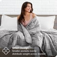 thumbnail image 3 of Bare Home 25 lbs Weighted Blanket for Adults - 80" x 87" - Minky Fleece, Light Gray, 3 of 7