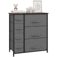 thumbnail image 1 of HOMCOM Commode pour Chambre avec 7 Tiroirs, Commode en Tissu, Gris Foncé, 1 of 10
