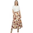 thumbnail image 3 of Phagun Floral Printed Cream Reversible Cotton Two Layer Wrap Skirt Summer Wear, 3 of 6