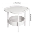 thumbnail image 3 of Table d'Appoint à 2 Niveaux, Table d'Appoint Ronde avec Rangement, Petite Table d'Accent Intérieure Extérieure pour Patio pour Salon Chambre, Petite Table d'Appoint en Forme de Fleur Tables Basses pour Salon, Tables Basses pour Petits Espaces, 3 of 9